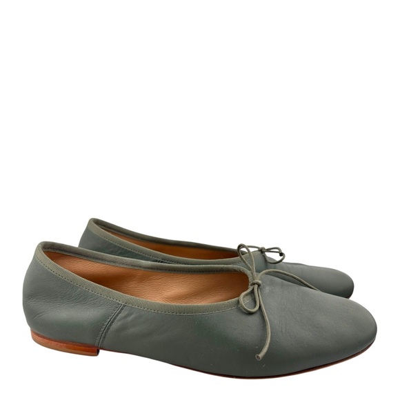 Mansur Gavriel Dream Leather Ballet Flats in Olive - Picture 1 of 5